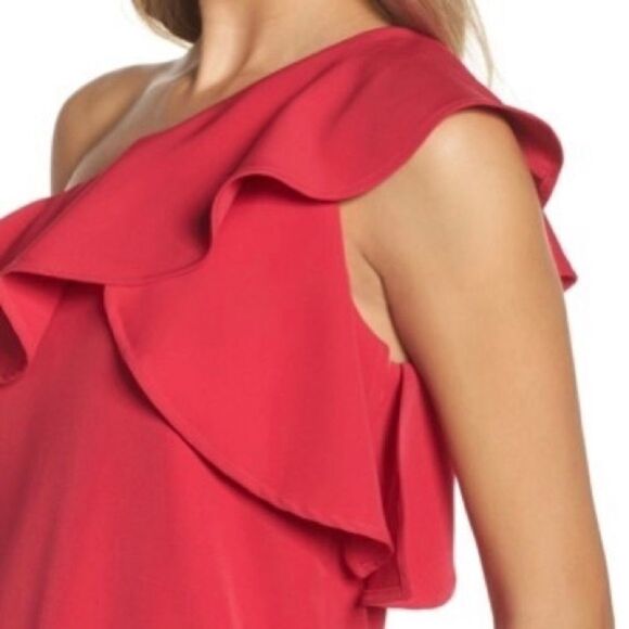 Charles Henry,Ruffle One-Shoulder Dress Primrose - Picture 3 of 8